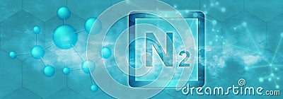 N2 symbol. Nitrogen molecule Stock Photo