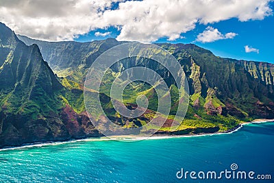 Na Pali Coast on Kauai island on Hawaii Stock Photo