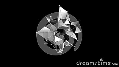 Naadloze 3D alpha- achtergrond van abstracte geometrische atoom grafische de animatie veranderende motie van de vormband stock illustratie Naadloze 3D alpha- achtergrond van abstracte geometrische atoom grafische de animatie veranderende motie van de vormband stock illustratie