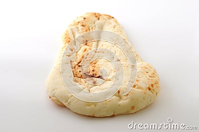 Naan indian bread on white background Stock Photo