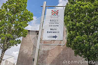 Naas, County Kildare, Ireland, 19th July 2023. Kildare County Council Offices signage Editorial Stock Photo