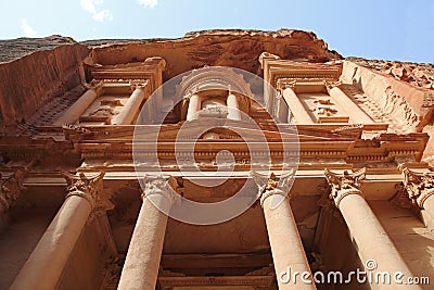 Nabataean Rock city of Petra, al Khazneh, Treasury, Jordan Stock Photo