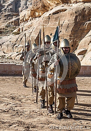 Nabatean soldiers Editorial Stock Photo