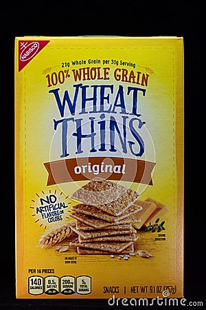 Nabisco Wheat Thins and Trademark Logo Editorial Stock Photo