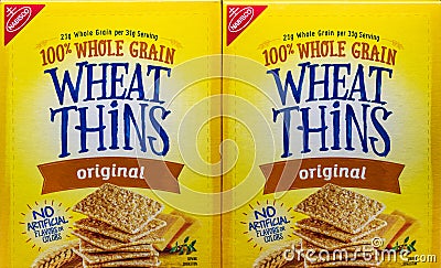 Nabisco Wheat Thins and Trademark Logo Editorial Stock Photo