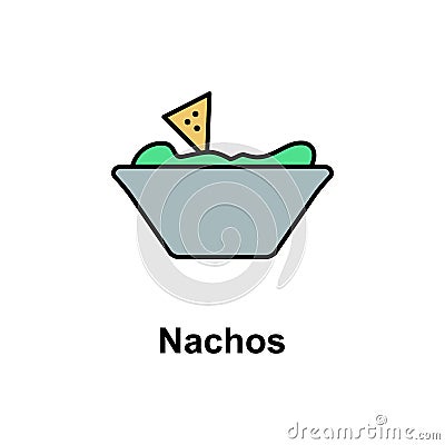 Nachos, food icon. Element of Cinco de Mayo color icon. Premium quality graphic design icon. Signs and symbols collection icon for Stock Photo