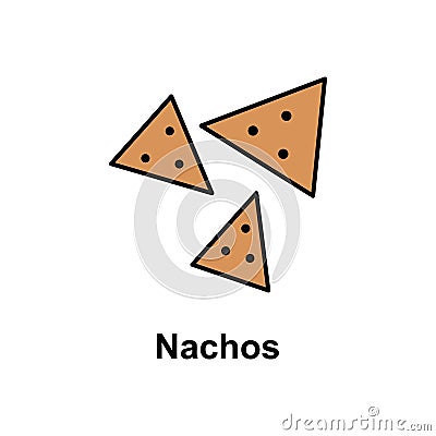 Nachos, food icon. Element of Cinco de Mayo color icon. Premium quality graphic design icon. Signs and symbols collection icon for Stock Photo