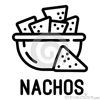 Nachos icon, outline style Vector Illustration