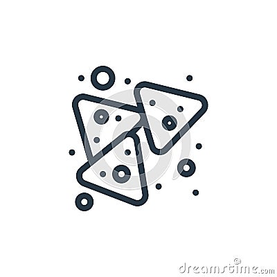 nachos icon vector from food concept. Thin line illustration of nachos editable stroke. nachos linear sign for use on web and Vector Illustration