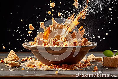 Nachos with Melted Cheddar Cheese Stock Photo