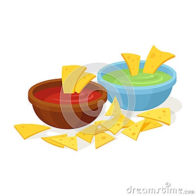 Nachos mexican food Vector Illustration