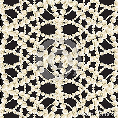 Nacreous pearl jewelry seamless pattern. Vector Illustration