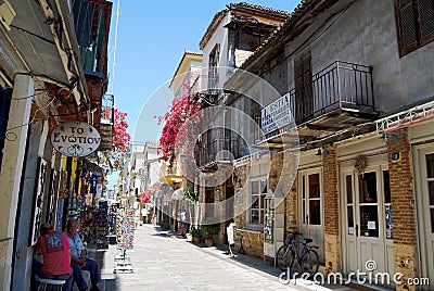 Side streets of Nafplion Greece Editorial Stock Photo