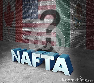NAFTA Concept Cartoon Illustration