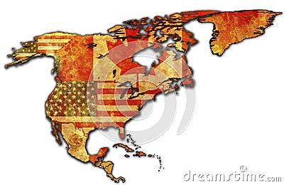 NAFTA countries map Stock Photo