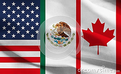 NAFTA, North American Free Trade Agreement historical flag Stock Photo