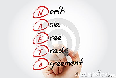 NAFTA - North Asia Free Trade Agreement Stock Photo