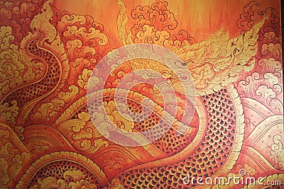 Naga, Asian dragon Stock Photo