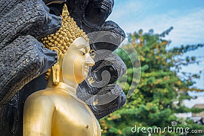 Naga Buddha statue Stock Photo