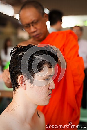 Naga ordination ceremony traditional buddhism thailand Editorial Stock Photo