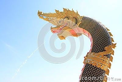 Naga statue against the blue sky Stock Photo