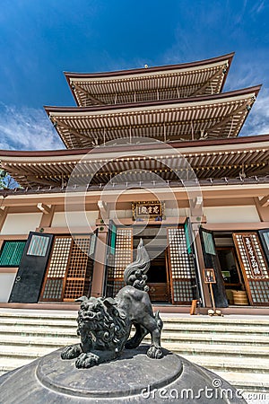 Jokoro (incense burner), Saisenbako (Offerings box) of Nihon Chureiden Shrine and Zenkoji Temple Editorial Stock Photo