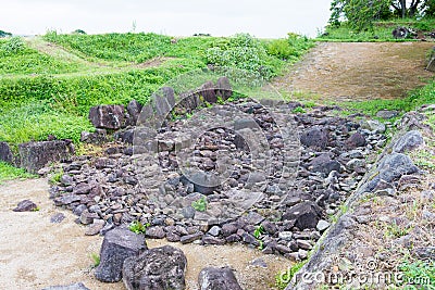 Remains of Hara castle in Shimabara, Nagasaki, Japan. It is part of the World Heritage Site - Stock Photo