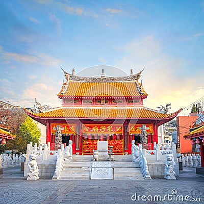 Confucius Shrine (Koshi-byo) built in 1893 by Nagasaki's Chinese community dedicated to the revere Stock Photo