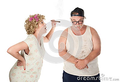 Nagging wife Stock Photo