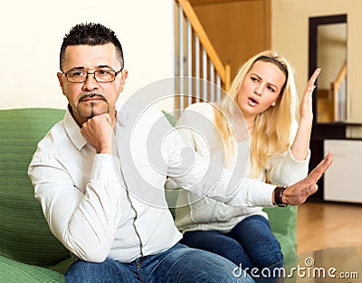 Nagging wife Stock Photo