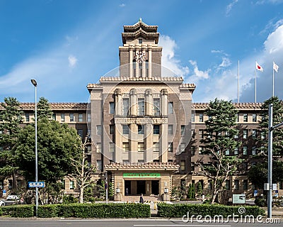 Nagoya, Aichi, Japan - Nagoya City Hall. Massive government architecture with atmosphere of solemnity. Editorial Stock Photo