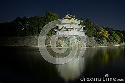 Nagoya Castle at Night - Japan Editorial Stock Photo