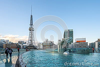 Nagoya cityscape with landmark buildings in Nagoya, Japan Editorial Stock Photo