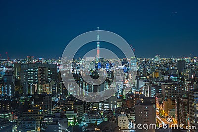 Nagoya cityscape and skyscraper with beautiful sky in twilight t Editorial Stock Photo