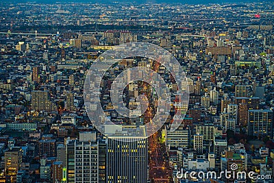 Nagoya cityscape in twilight time, japan Editorial Stock Photo