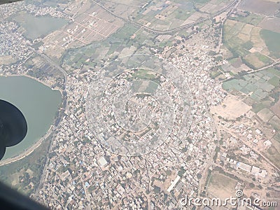 Nagpur India flying view in Last night Stock Photo