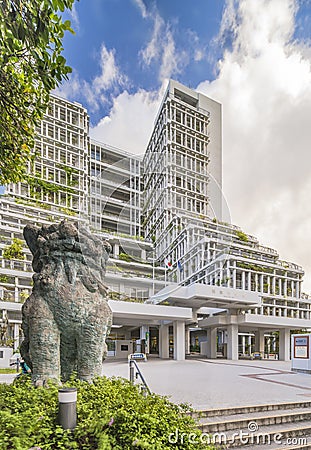 Naha City Hall modern building in Okinawa island in the south of Japan Editorial Stock Photo