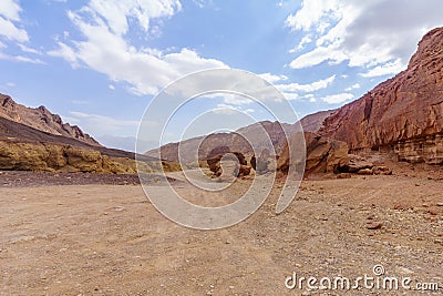 Nahal Amram desert valley and the Arava desert landscape Stock Photo