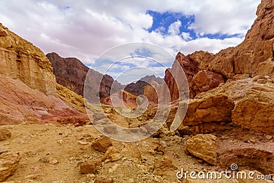 Nahal Amram desert valley and the Arava desert landscape Stock Photo