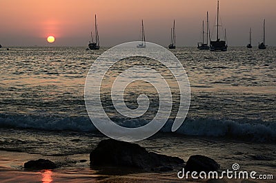 Sunset at Nai Harn beach. Phuket. Thailand Stock Photo