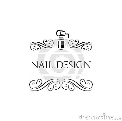 Nail art studio. Template for logo. Nail polish icon. Vector illustration. Vector Illustration