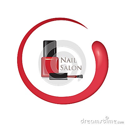Nail beauty salon background. Manicure nail polish bottle sign. Vector Illustration