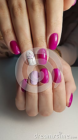 Decorated nails design for Christmas Stock Photo