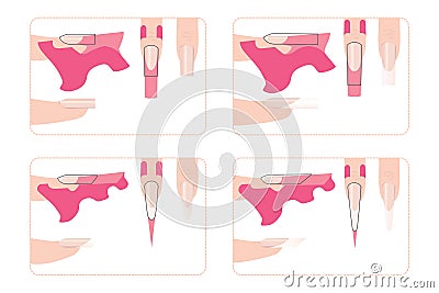 Nail extension for different shapes Vector Illustration