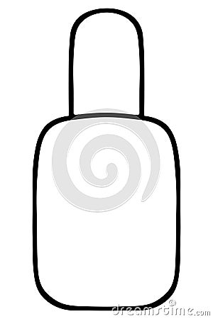 Nail polish. A glass bottle with a closed cap. Nail polish in a rectangular bottle. Doodle style Vector Illustration