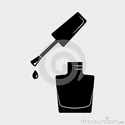 Nail polish, open bottle. Vector illustration Cartoon Illustration