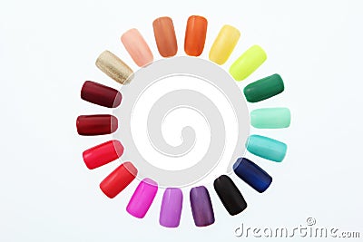 Nail polish rainbow Stock Photo