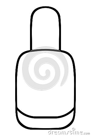 Nail polish. Nail polish in a rectangular bottle. Decorative cosmetics to create a fashionable look Vector Illustration