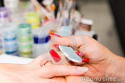 Nail polishing Stock Photo