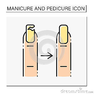 Nail repair color icon Vector Illustration